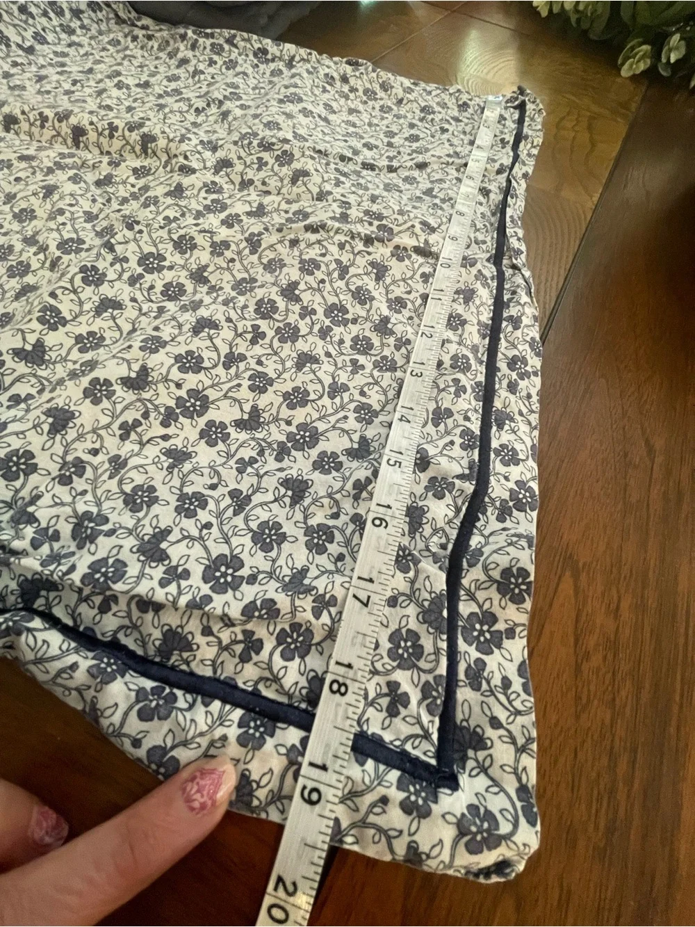 Two Blue Quilted Shams with TwoFloral-Print Shams C13
